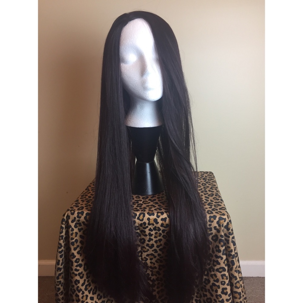 Extra Long Black Cherry Synthetic Wig